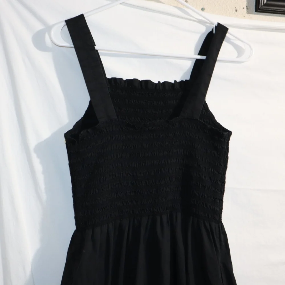 Everlane Black Cotton Smock Dress Long - Picture 12 of 15